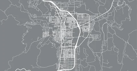 Urban vector city map of Carson City, USA. Nevada state capital Illustrazione stock