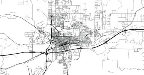Urban vector city map of Cheyenne, USA. Wyoming state capital Stock Illustration