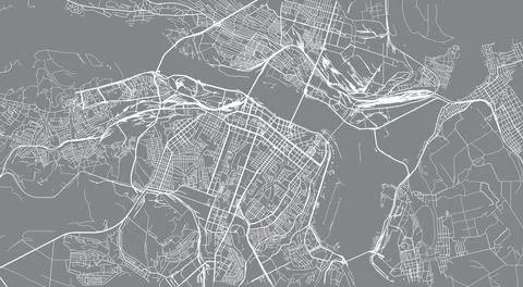 Urban vector city map of Dnipro, Ukraine, Europe Stock Illustration