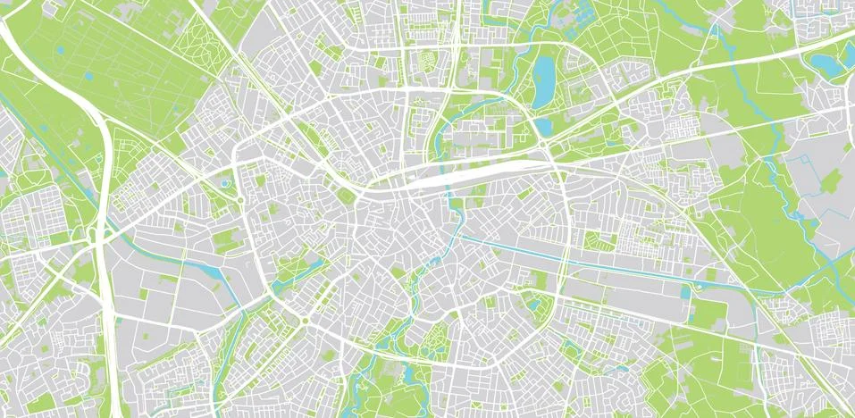 Urban vector city map of Eindhoven, The Netherlands Illustrazione stock