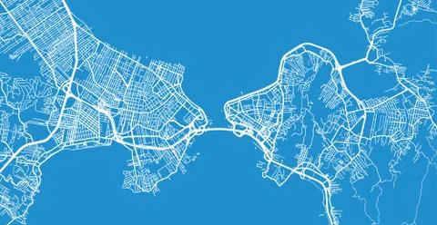 Urban vector city map of Florianopolis, Brazil Stock Illustration