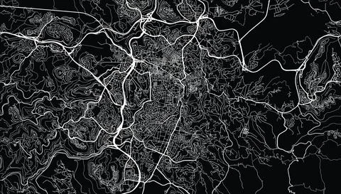 Urban vector city map of Jerusalem, Israel, middle east Ilustración de archivo