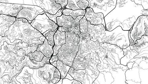 Urban vector city map of Jerusalem, Israel, middle east Ilustración de archivo