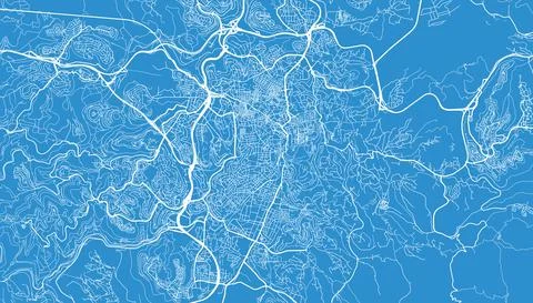 Urban vector city map of Jerusalem, Israel, middle east Ilustración de archivo