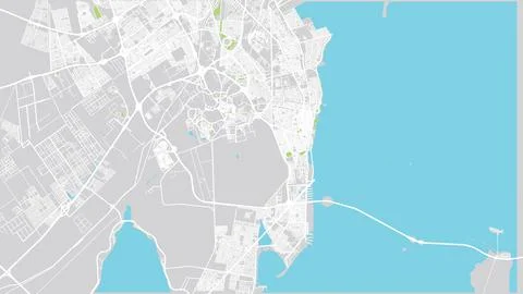 Urban vector city map of Khobar, Saudi Arabia, Middle East Stock Illustration