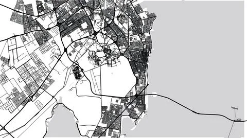 Urban vector city map of Khobar, Saudi Arabia, Middle East Stock Illustration