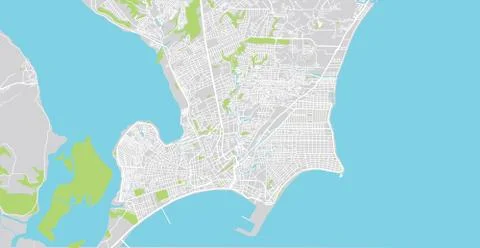 Urban vector city map of Maceio, Brazil Stock Illustration