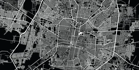 Urban vector city map of Merida, Mexico Stock Illustration