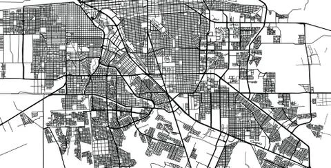 Urban vector city map of Mexicali, Mexico Stock Illustration