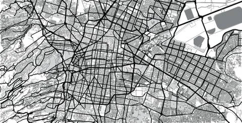 Urban vector city map of Mexico City, Mexico 스톡 일러스트