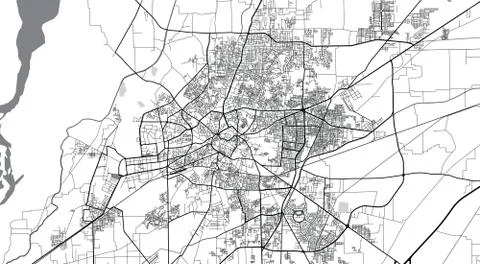 Urban vector city map of Multan, Pakistan, Asia. 스톡 일러스트