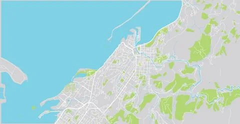 Urban vector city map of Nelson, New Zealand Stock Illustration