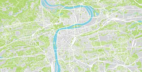 Urban vector city map of Prague, Czech Republic, Europe イラスト素材