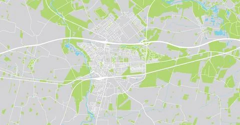 Urban vector city map of Ringstead, Denmark Stock Illustration