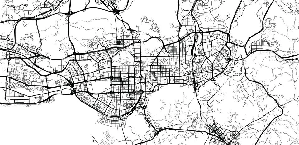 Urban vector city map of Shenzhen, China 스톡 일러스트
