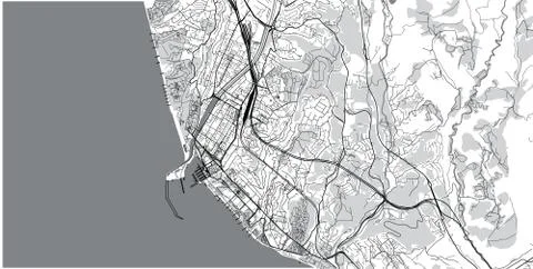 Urban vector city map of sochi, Russia Stock Illustration