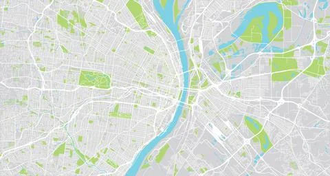 Urban vector city map of St Louis, California , United States of America Иллюстрация