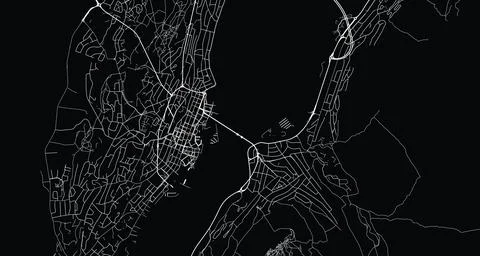 Urban vector city map of Tromso, Norway, Europe Stock Illustration