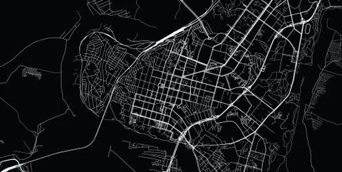 Urban vector city map of Ufa, Russia 스톡 일러스트