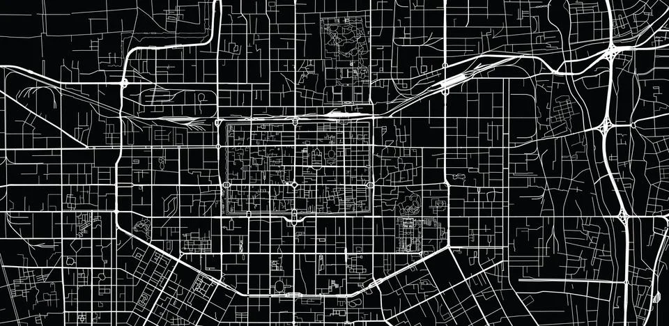 Urban vector city map of Xian, China Иллюстрация
