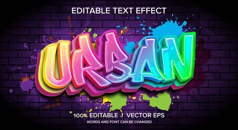 Urban vector text effect with modern style design Illustrazione stock