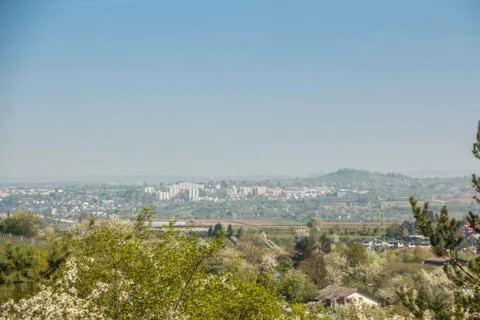 Urban view down the valley Stock-Fotos
