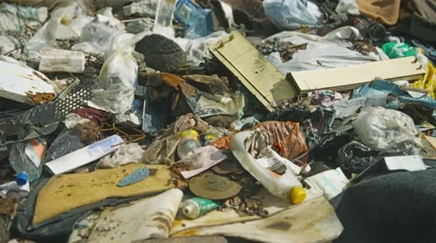 Urban waste dump close up Stock Footage 41326660