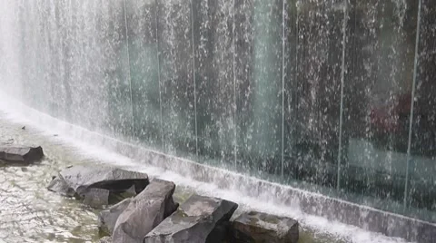 Urban waterfall Stock Footage 8528929
