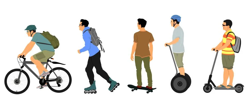 Urban ways transportation method vector illustration isolated. Stock Illustration