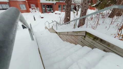 Urban Winter Geometry With Stairs Stock Footage 323487009