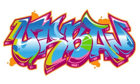 Urban word in readable graffiti style in customizable colors. Stock Illustration