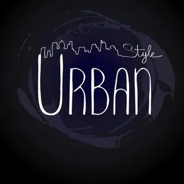 Urban word, vector background Stock Illustration