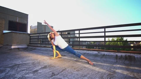 Urban Yoga Stock Footage 78212525