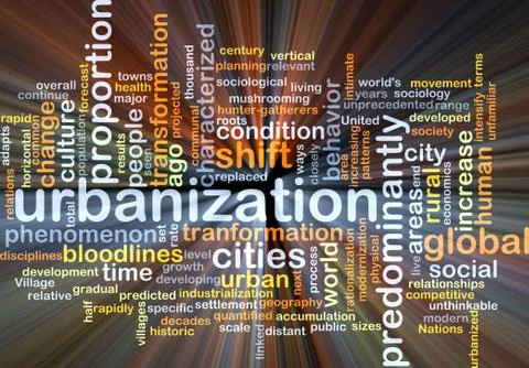 Urbanization background concept glowing Stock-Illustration