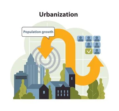 Urbanization concept. Flat vector illustration Stock Illustration