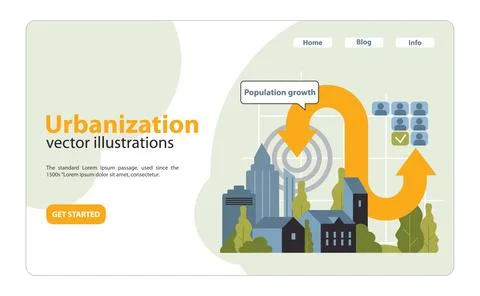 Urbanization concept. Flat vector illustration Stock Illustration