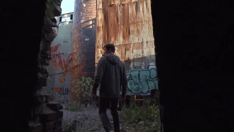 Urbex Exploring Abandoned Building Slow Motion Stock Footage 82353282