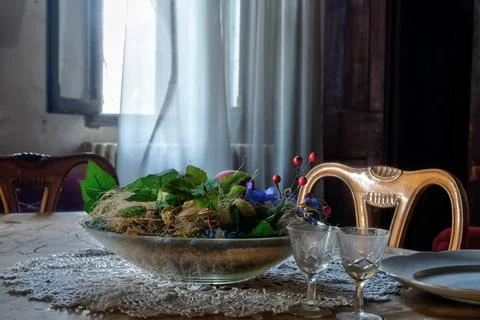 URBEX. FORGOTTEN OBJECTS INSIDE A WORRING ABANDONED HOUSE Stock Photos