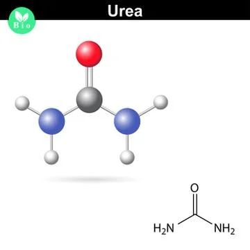 Urea molecule and formula Stock Illustration