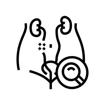Ureteroscopy surgery line icon vector illustration Ilustração Stock