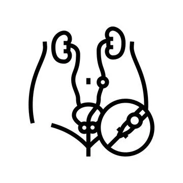 Ureteroscopy urology line icon vector illustration イラスト素材