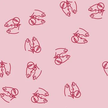Ureteroscopy urology line seamless pattern 스톡 일러스트
