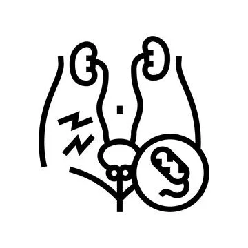 Urethritis urology line icon vector illustration Stock Illustration