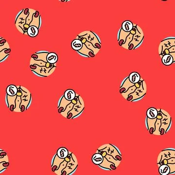 Urethritis urology vector seamless pattern Stock Illustration