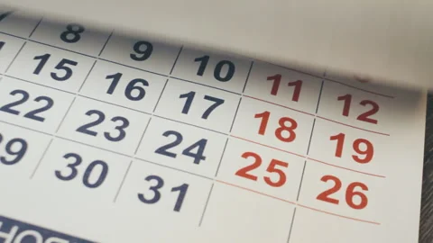 Urgency dates fly quick, business schedule concept. Calendar pages flip down 스톡 동영상 328592948