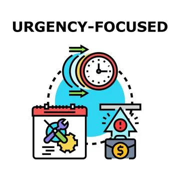 Urgency focused task time management problem solving Stock Illustration