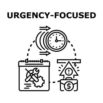 Urgency focused task time management problem solving Stock Illustration
