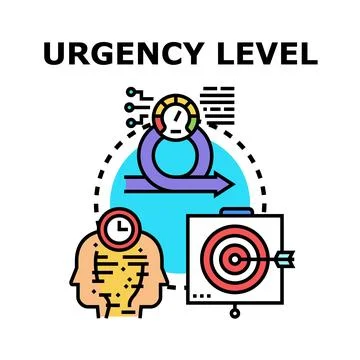 Urgency level concept identifying time critical tasks Stock Illustration
