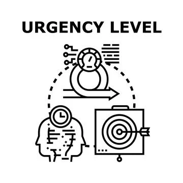 Urgency level concept identifying time critical tasks Stockillustratie