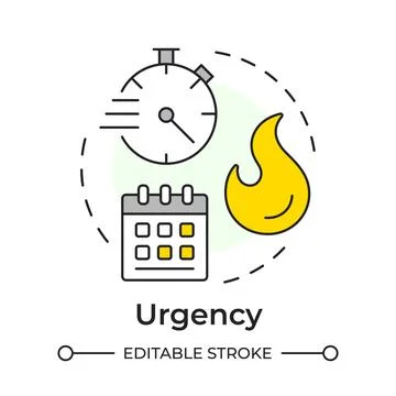 Urgency multi color concept icon Stock Illustration